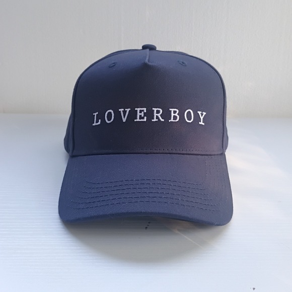 Aug11 Other - Aug11 Loverboy Navy Blue OSFA Snapback Cap Hat 100% Cotton White Lettering